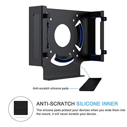 Mac mini Cooling Fan Mount, IFCASE Behind Monitor, Under Desk, Wall Mount Cooling Fan Stand for Mac mini 2010 to 2023 M2 Compatible VESA Holder with Anti-Scratch Pad (Black) - color: Black