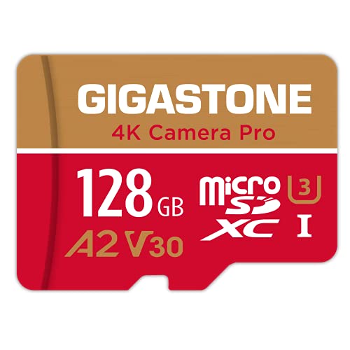 【5-Years Data Recovery】 GIGASTONE 128GB Micro SD Card, 4K Video Recording for GoPro, Action Camera, DJI, Drone, Nintendo-Switch, R/W up to 100/50 MB/s MicroSDXC Memory Card UHS-I U3 A2 V30 C10 - color: 128GB 4K Camera Pro 1-Pack