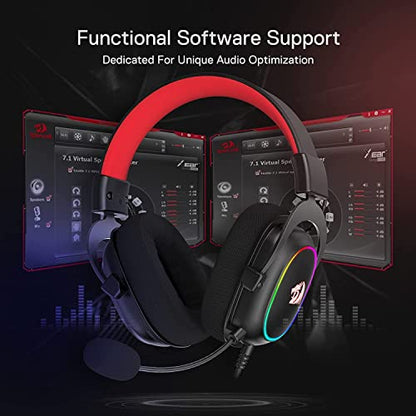 Redragon H510 Zeus-X RGB Wired Gaming Headset - 7.1 Surround Sound - 53MM Audio Drivers in Memory Foam Ear Pads w/Reliable Fabric Cover- Multi Platforms Headphone - USB Powered for PC/PS4/NS - color: Black H510 RGB
