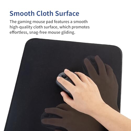 15W Large Gaming Mouse Pad with Superior Micro-Weave Cloth, Extended Desk Mousepad with Stitched Edges, Non-Slip Base, Water Resist Keyboard Pad for Gamer, Office & Home, 30 x 12 in, Black - color: Black-C