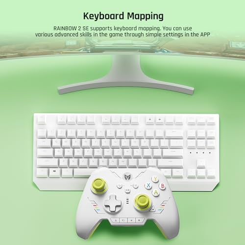BIGBIG WON PC Controllers for Gaming, Rainbow 2 SE Wireless Controller Motion Aim, Hall Effect Trigger, 12-bit ADC, 3 Sets Joysticks, 4-way&8-way D-pad Controller for Switch/PC/Android/iOS - color: E.Rainbow2SE-Green