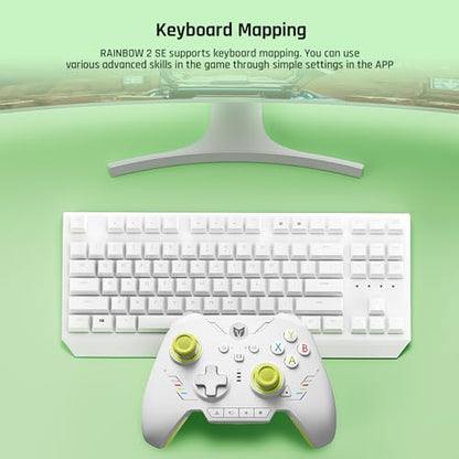 BIGBIG WON PC Controllers for Gaming, Rainbow 2 SE Wireless Controller Motion Aim, Hall Effect Trigger, 12-bit ADC, 3 Sets Joysticks, 4-way&8-way D-pad Controller for Switch/PC/Android/iOS - color: E.Rainbow2SE-Green