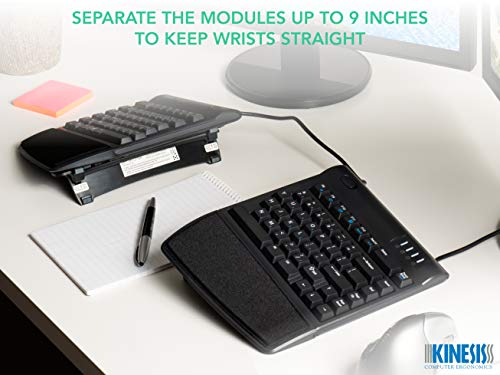 KINESIS Freestyle2 USB-A Ergonomic Keyboard w/ VIP3 Lifters for PC (9" Separation) (KB820PB-US) - style: PC Layout