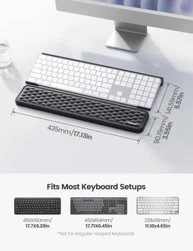 Vaydeer Keyboard Stand with Wrist Rest Set, Acrylic Keyboard Riser for Desk with Memory Foam Wrist Pad, Ergonomic Computer Support Rest Typing Cushion for Office Gaming Home Desktop Accessories - style: Keyboard Stand & Wrist Rest