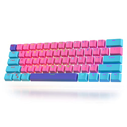 61 PBT Game keycap, 60% Backlight with Key Puller OEM Configuration American Layout, 87/104 Mechanical Keyboard (no Keyboard) (Ahris) - color: Ahris