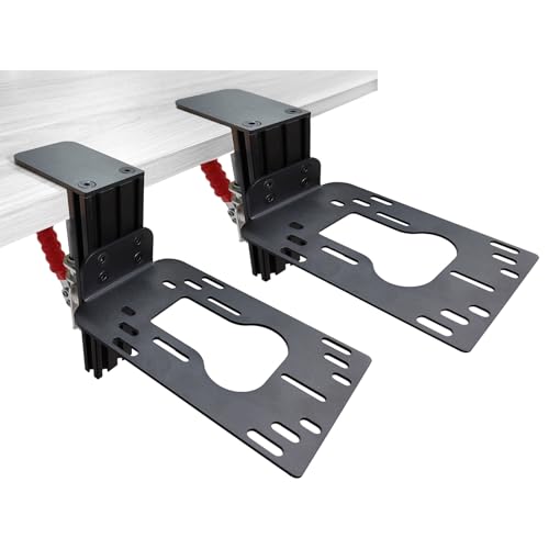 HTLAKIKJ 2 Set Hotas Desk Mount for Flight Simulator Controls | Compatible with Thrustmaster Sol R2/R1/R4, Hotas 4/X/One/ Stick X/T-16000M Flight Throttle and Joystick Flight Sim Holder