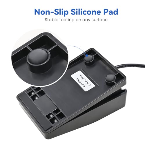 iKKEGOL Upgraded USB Foot Pedal, IP37 Waterproof Hands-Free Control Pedal, One Key Programmable Footswitch Game Mouse Keyboard for Transcription, Gaming, Work Page Turner HID Mechanical Switch