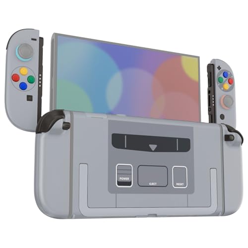 eXtremeRate DIY Replacement Shell Buttons for Nintendo Switch 2, Full Set Back Plate Controller Housing with Button for Switch 2 Console & Joycon 2 - Deluxe Version - SFC SNES Classic EU Style - color: SFC SNES Classic EU Style