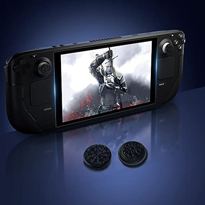 PERFECTSIGHT Thumb Grip Caps for Switch 2 2025/ Steam Deck PS5/PS4/Xbox One/360/NS Pro Controller, Anti-Slip Thumbsticks Joystick Caps Analog Stick Button Cover with Joystick Protectors, Geometry - color: Black Geometry