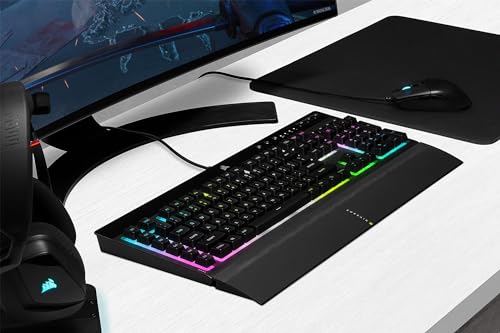 Corsair K55 RGB PRO XT - Dynamic Per-Key RGB Backlighting - QWERTY US Layout, Six Macro Keys with Elgato Stream Deck Software Integration - IP42 Dust and Spill-Resistant - Black - style: K55 RGB PRO XT