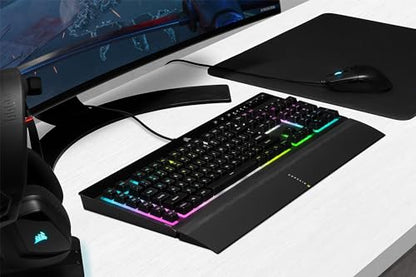 Corsair K55 RGB PRO XT - Dynamic Per-Key RGB Backlighting - QWERTY US Layout, Six Macro Keys with Elgato Stream Deck Software Integration - IP42 Dust and Spill-Resistant - Black - style: K55 RGB PRO XT