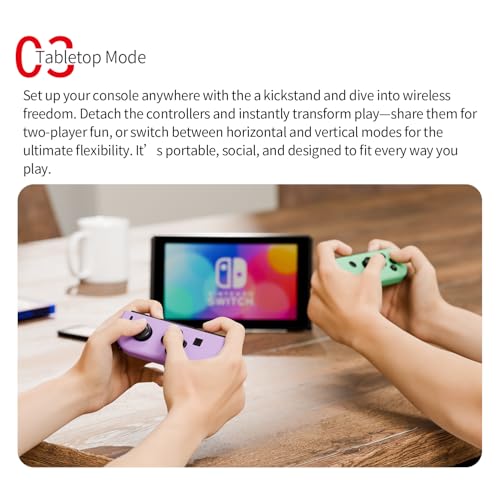 Tideal Set of Replacement Controller for Nintendo Switch - Compatible with Nintendo Switch (1) / OLED/Lite - Dual Vibration/Motion Control / 6-Axis Gyro (Purple & Green) - color: Purple & Green