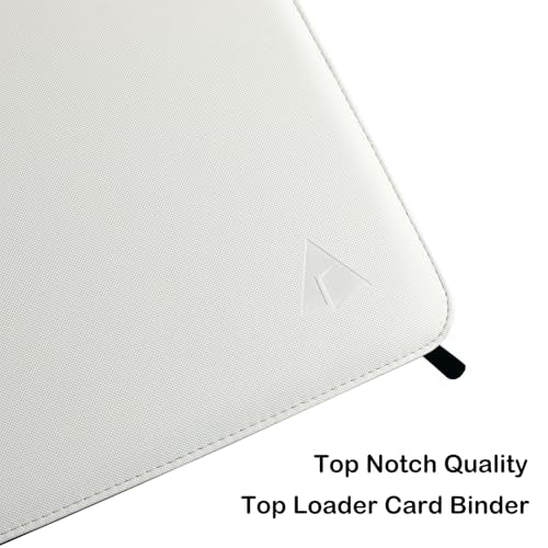 Top loader Binder, Holds 432 Top Loaders, 9 Pockets Top Loader Binder with Sleeves for Cards in 3'' x 4'' Top loaders -White - color: White
