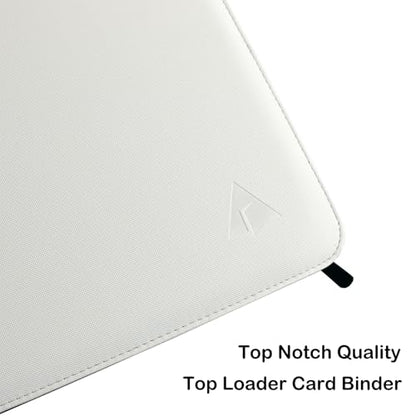 Top loader Binder, Holds 432 Top Loaders, 9 Pockets Top Loader Binder with Sleeves for Cards in 3'' x 4'' Top loaders -White - color: White