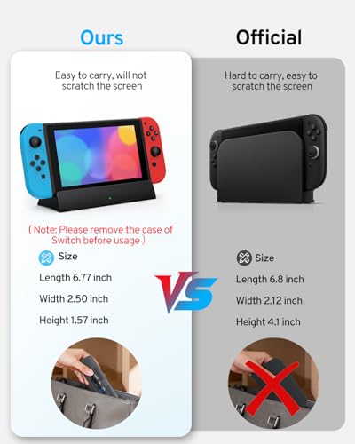 TV Docking Station for Switch and Switch OLED, Dock Station with 4K 1080P HDMI and USB 3.0 Port, Replacement for Official Switch Dock (Dock Only)