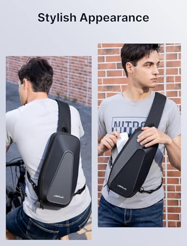 JSAUX Sling Bag for Steam Deck (OLED)/ROG Xbox Ally X (2025)/Xbox Ally/ROG Ally (X), Carrying Case with EVA Hard Shell, Double-layer Case for Docking Station & Accessories, Crossbody Bag for Travel