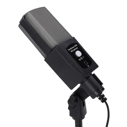 Fabater RGB USB Condenser Microphone for PC Gaming, HighFidelity Sound Recording with Adjustable Stand, Ideal for Streaming and Voice Memos, Portable Design