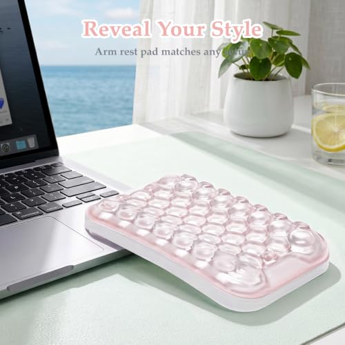 Ospelelf Gel Elbow Rest Pad for Desk, Arm Wrist Rest Pad Support for Keyboard and Mouse, Ergonomic Computer Wrist Support for Typing Pain Relief, Pink - style: Light Pink