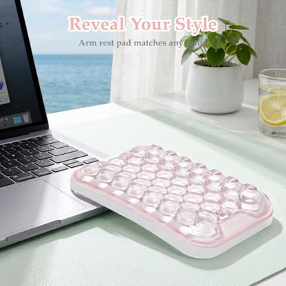 Ospelelf Gel Elbow Rest Pad for Desk, Arm Wrist Rest Pad Support for Keyboard and Mouse, Ergonomic Computer Wrist Support for Typing Pain Relief, Pink - style: Light Pink