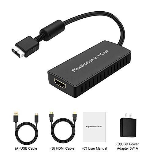 Y.D.F PS2 to HDMI Adapter PS2 HD-Link Cable Converter Support 4:3/16:9 Screen Aspect Ratio Switch Works for PlayStation 1/ PlayStation 2 HD Link Cable PS1 HDMI Adapter Converter