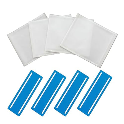 Mahjong Card Sleeve Positioning Set,Includes 4Pcs Clear Frosted Card Sleeve and 4Pcs Line Finder,Compatible with Mahjong Card Accessories Set,with Storage Bag - color: Blue