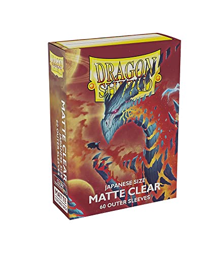 Dragon Shield | Matte Clear Outer Sleeves - Japanese Size | 60 CT - Smooth & Tough Premium TCG Sleeves - Compatible with Yu-Gi-Oh, Naruto, Cardfight & Vanguard