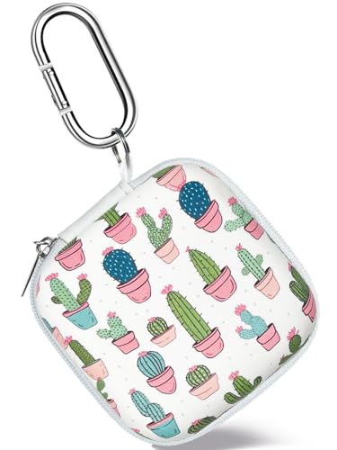 Earbud Case Headphone Organizer Ear Bud Case Portable EVA Carrying Box Storage Bag with Carabiner for AirPods Beats Bose Galaxy Buds 4/3/FE Data Cable Storage (Cactus) - color: Cactus