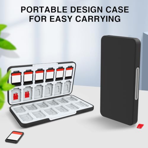 HEIYING Game Card Case Compatible with NINTENDO SWITCH 2 / Micro SD Cards | Portable Game Card Holder, Hard ABS Shell with Soft Silicone Lining, Dedicated Card Slots,Magnetic Closure for Easy Access - color: Black