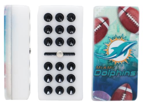 Dominos Set for Adults – Professional Double 9 Cuban Dominoes Set, Classic Travel Board Game with Wood Case Juegos de Mesa (Dolphin) - color: Dolphin