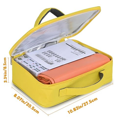 Chinese Small Mahjong Set, 144 Numbered Melamine 1.17" Size Tiles(Yellow) and 8 Blank Tiles, with Carrying Travel Bag, English Instruction, Mahjong Mat, Pro Complete Mahjongg Game Set (Majiang) - color: Yellow, size: 1.17 in