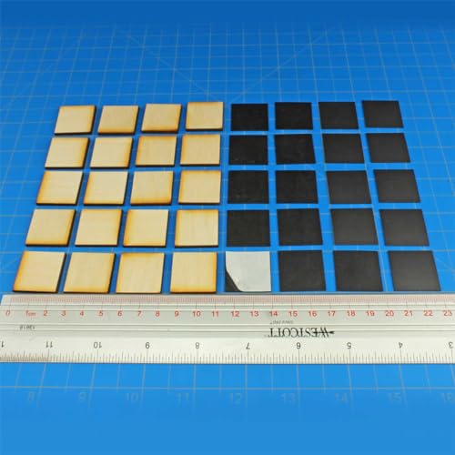 LITKO 25mm Square Ready-Base Kit | Compatible w/Old World | Base + Magnet | Twenty 3mm plywood bases + magnets | Magnetize minis for storage & steel trays | Infantry - style: 25mm Square