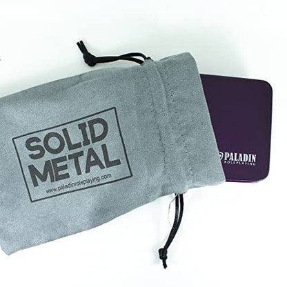 Purple Metal Dice - Full Polyhedral Set - in Presentation Case
