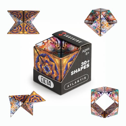 Shashibo OCTA Magnetic Puzzle Toy, Stress Relief Fidget Toy | 30+ Possible Shapes, Sensory Fidget Toy For Adults & Kids, Fun Shape Shifting Puzzle Toy For All Ages - color: Atlantis, size: OCTA