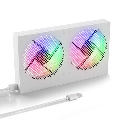 High Airflow Cooling Fan 260mm 5V USB Fan for Computer Cooler TV Small Box and Other Electronics - style: White with Light