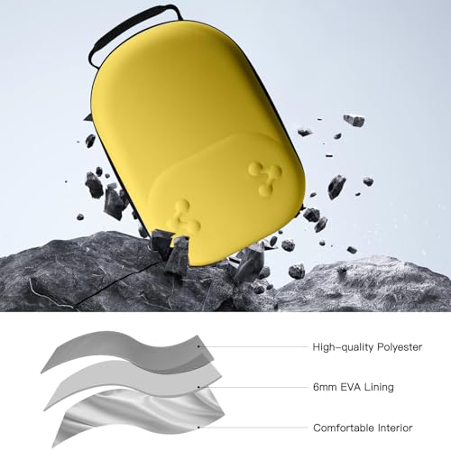 bibuks Hard Carrying Case Compatible with Oculus 3/3S,VR Headset Elite Strap and Touch Controller Accessories Carry Case,Hard Shell Travel Storage Bag (Yellow) - color: Yellow
