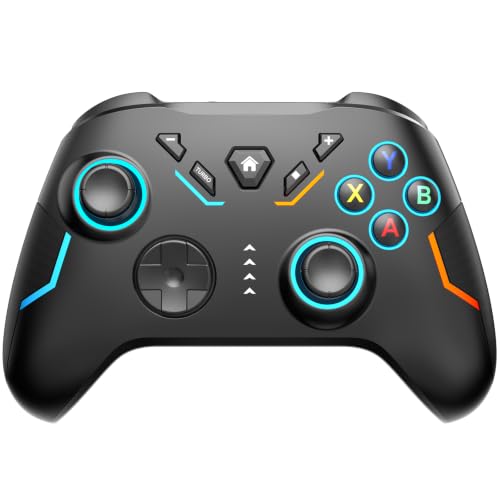 YAEYE Wireless PC Game Controller for Windows(7/8/10/11)/Android/PS3 | PC Gamepad with 2.4G & Wired Modes, Macro Programming, Turbo & Vibration, 7-Color LED