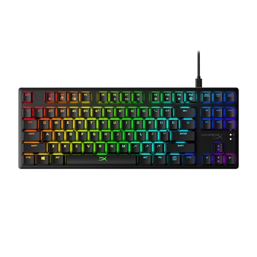 HyperX Alloy Origins Core - Tenkeyless Mechanical Gaming Keyboard, Software Controlled Light & Macro Customization, Compact Form Factor, RGB LED Backlit, Tactile HyperX Aqua Switch,Black - color: Black, size: TKL, style: HyperX Aqua