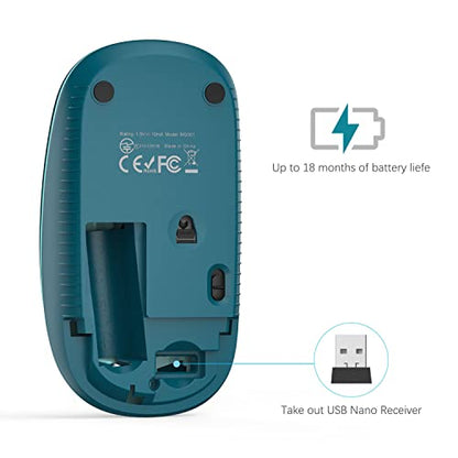 VssoPlor Wireless Mouse, 2.4G Slim Portable Computer Laptop Mouse with Nano Receiver Quiet Silent Optical Mice for Notebook, PC, Laptop, Computer-Gradient Blue - color: Gradient Blue
