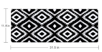 Desk Mat Large Mouse Pad, Black White Geometric Aesthetic XL Mouse Pad Extended Full Desk Gaming Mousepad XL Long Keyboard Mouse Mat Desk Pad 31.5''X11.8'' Desk Accessories for Women Men - color: Black White Geometric Pattern