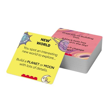 LEGO Recreate Activity Cards – Space | Outer Space Building Game with 30+ Activity Cards & 25 LEGO Elements | Ages 6+ - style: Space