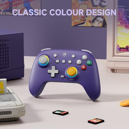 ECHTPower Switch Controller, Hall Joystick Controller for Switch 2 Retro Design, 2025 Wireless Switch Pro Controller with RGB/Turbo/Marko/Vibration, Wireless Gamepad for Switch 2/OLED/PC/Adroid/iOS