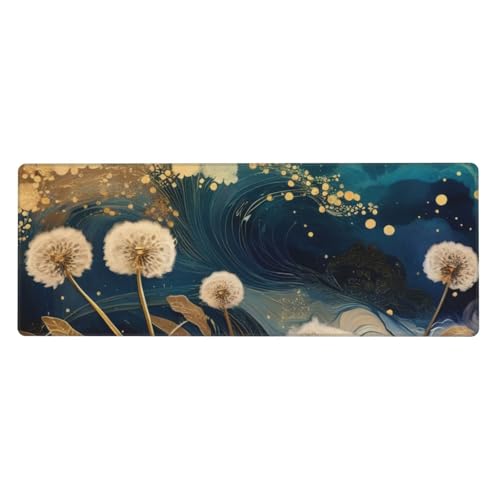 Gaming Mouse Pad, Large Non-Slip Rubber Base Mousepad, Keyboard Mouse Mat, Desk Pad with Stitched Edges, 31.5x11.8inch, Abstract Dandelion - color: Abstract Dandelion