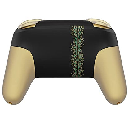 eXtremeRate Glow in Dark - Totem of Kingdom Black Faceplate Backplate Handles for Nintendo Switch Pro Controller, Replacement Grip Housing Shell Cover and Buttons for Switch Pro Controller - color: Glow in Dark - Totem of Kingdom Black