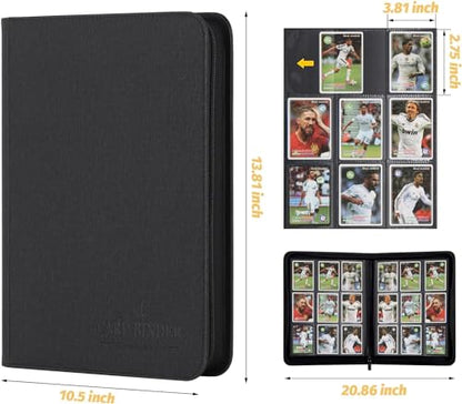 9 Pocket Card Binder, Premium Zip Trading Card Binder, 540 Double Sided Pocket PU Collection Binder, Collector Album, Card Folder for MTG, TCG, Sports Cards (Black) - color: black540