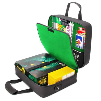USA Gear Board Game Bag Fits Catan, Cards Against Humanity, Monopoly, Battleship, Sequence, Ticket to Ride & more - Board Game Storage Bag with Customizable Interior, Padded Shoulder Strap (Red) - color: Green