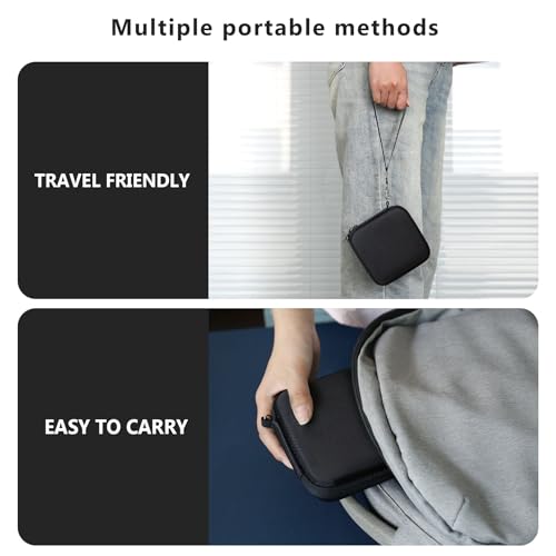 Supmay Hard Carrying Case for Anbernic RG Rotate/ RG34XXSP/ RG35XXSP Retro Handheld Game Console/ Game Boy Advance SP, Retro Game Travel Storage Holder with Mesh Bag for Battery, USB Cable, Black - color: Black