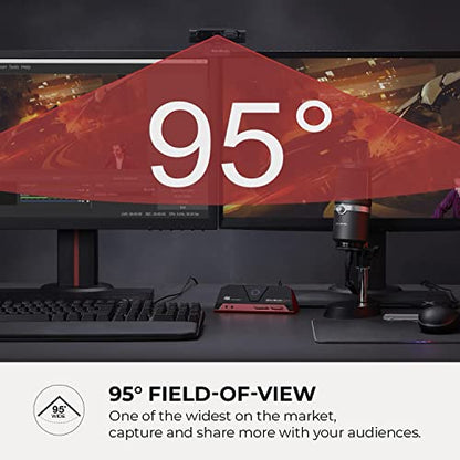 AVerMedia Live Streamer CAM 315, Webcam, 1080p/60fps Recording, Microphones, Fixed Focus, Wide Adjustable Field of View, Works with Skype, Zoom, Teams - Black - style: 1080p60fps fixed focus