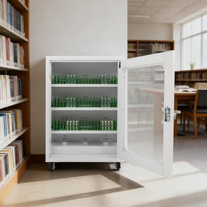 Rechargeable Mobile Phone Charging Cabinet,50 Slots Cell Phones Charging Station Portable Cellphone Charging Cart with Combination Lock, for Students and Employees, Tourists - size: 50-Slots