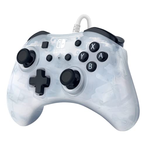 PDP Rock Candy Enhanced Wired Nintendo Switch Pro Controller, Switch Lite/OLED Compatible, Compact Durable Ergonomic Non-Slip Joystick (Frost White) - color: Frost White