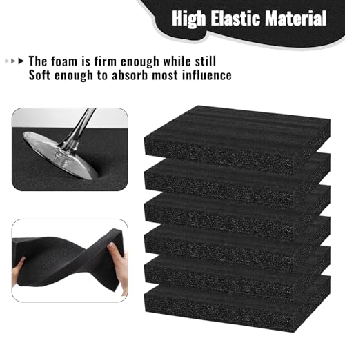 6 Pcs 16'' x 12'' x 2'' Polyurethane Foam - Foam Inserts for Cases Packing Foam Black Craft Foam Sheets for Packing Camera Toolbox Storage - size: 16'' x 12'' x 2''
